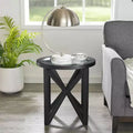 Table basse ronde minimaliste moderne en verre trempé