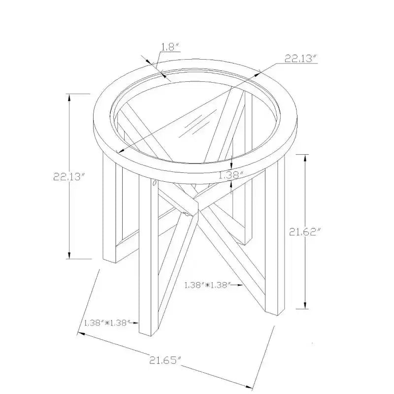 Table basse ronde minimaliste moderne en verre trempé