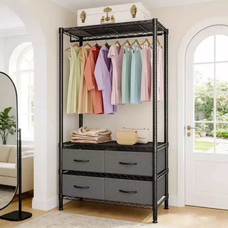 Portant à vêtements autoportant pour chambre à coucher