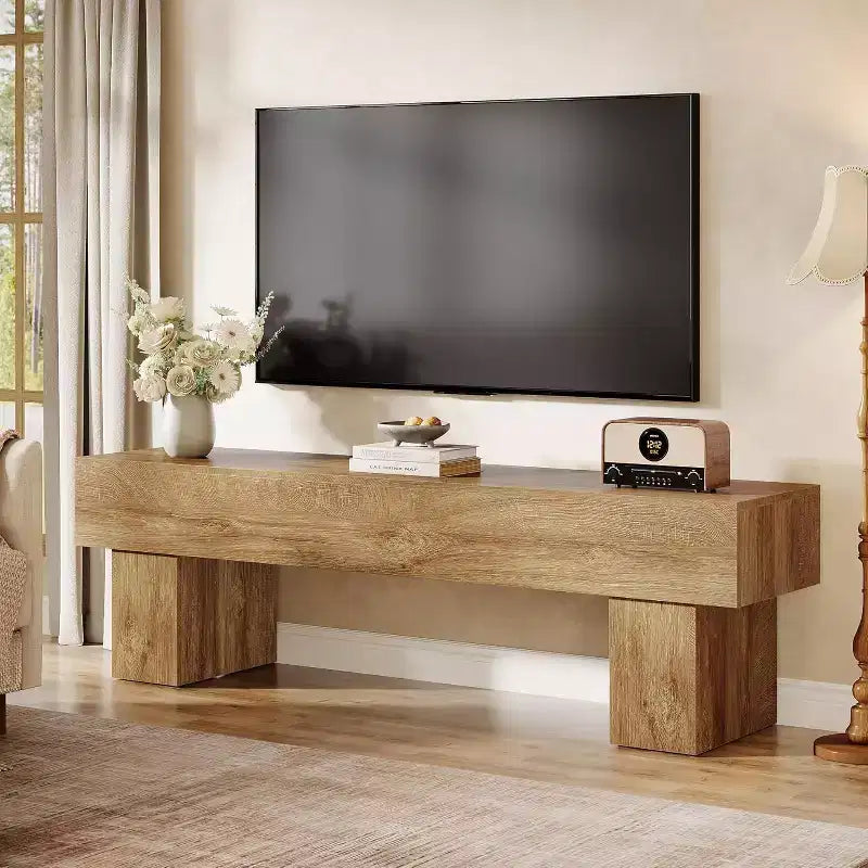 Lantine 63-Inch TV Stand, Farmhouse Entertainment Center and Low Console Table for 55/60/65 Inch TV, Living Room