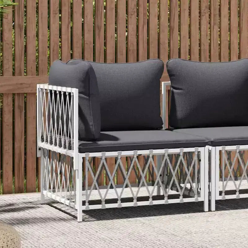 Canapé d'extérieur, en bois d'acacia massif et tissu en fibres de polyester naturelles