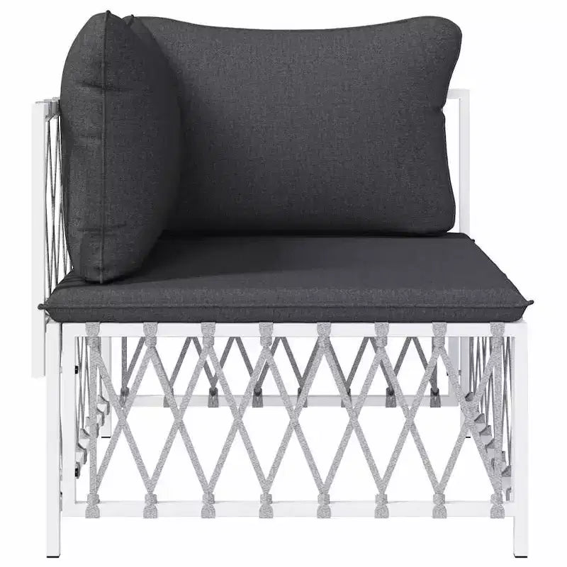 Canapé d'extérieur, en bois d'acacia massif et tissu en fibres de polyester naturelles