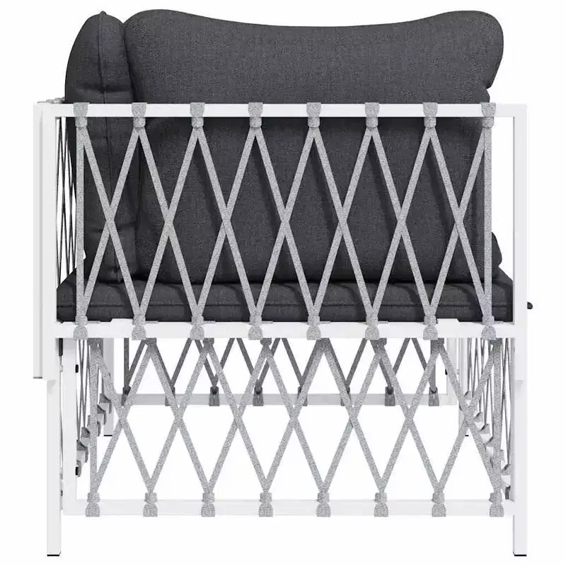 Canapé d'extérieur, en bois d'acacia massif et tissu en fibres de polyester naturelles