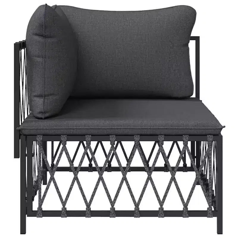 Canapé d'extérieur, en bois d'acacia massif et tissu en fibres de polyester naturelles