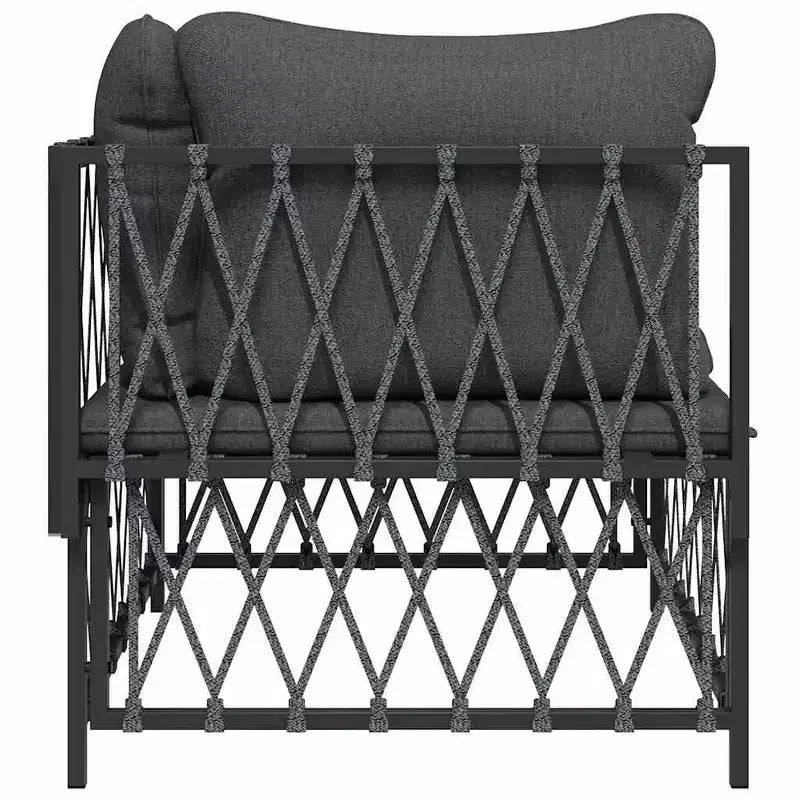 Canapé d'extérieur, en bois d'acacia massif et tissu en fibres de polyester naturelles