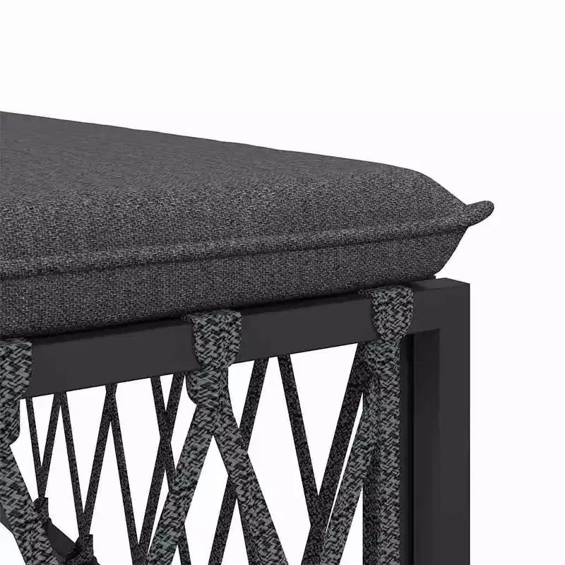 Canapé d'extérieur, en bois d'acacia massif et tissu en fibres de polyester naturelles