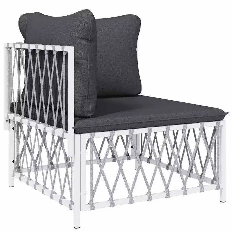 Canapé d'extérieur, en bois d'acacia massif et tissu en fibres de polyester naturelles