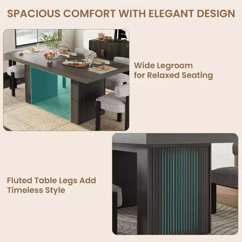 Table de salle à manger de style moderne avec rangement