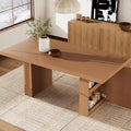 70.8 Dining Table, Modern Dining Room Table with Storage, Wood Kitchen Table with Fluted Legs, Wood Rustic Kitchen Table