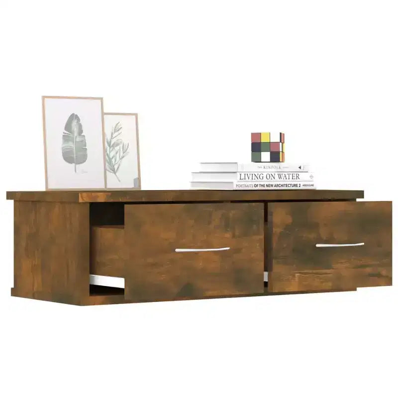 Meuble haut chêne fumé, bois composite, meuble mural standard