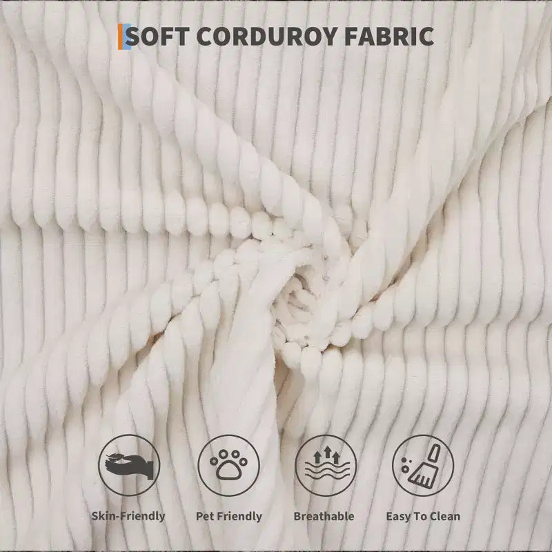 Canapé-lit de sol pliable en velours côtelé sans cadre avec oreillers de 78,7 po (aucun assemblage requis)