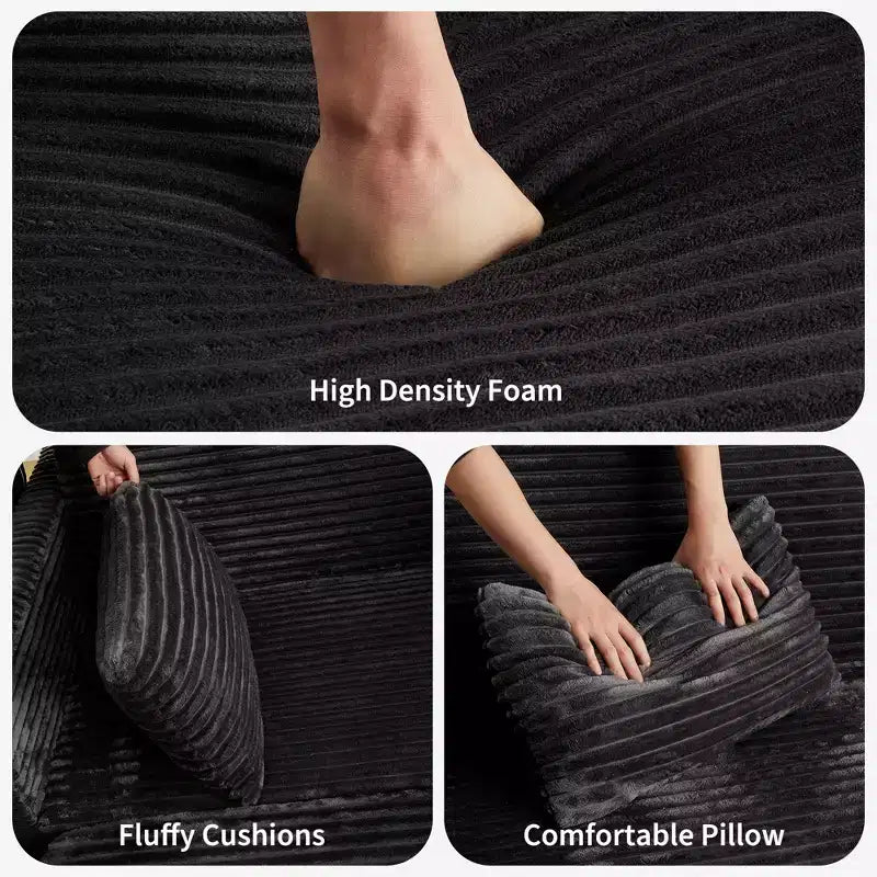 Canapé-lit convertible 55 po avec repose-pieds escamotable et dossier réglable, canapé compact pour petits appartements