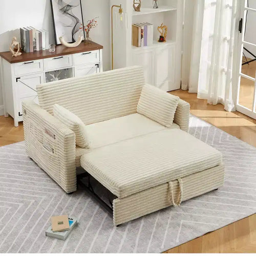 Canapé-lit convertible 55 po avec repose-pieds escamotable et dossier réglable, canapé compact pour petits appartements