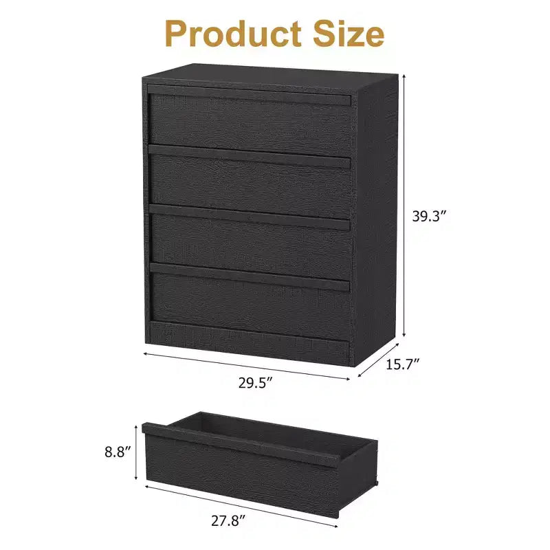 Table de chevet à 4 tiroirs, table de chevet de 99 cm de haut avec grand espace de rangement, table d'appoint étroite anti-basculement pour chambre à coucher, salon, entrée