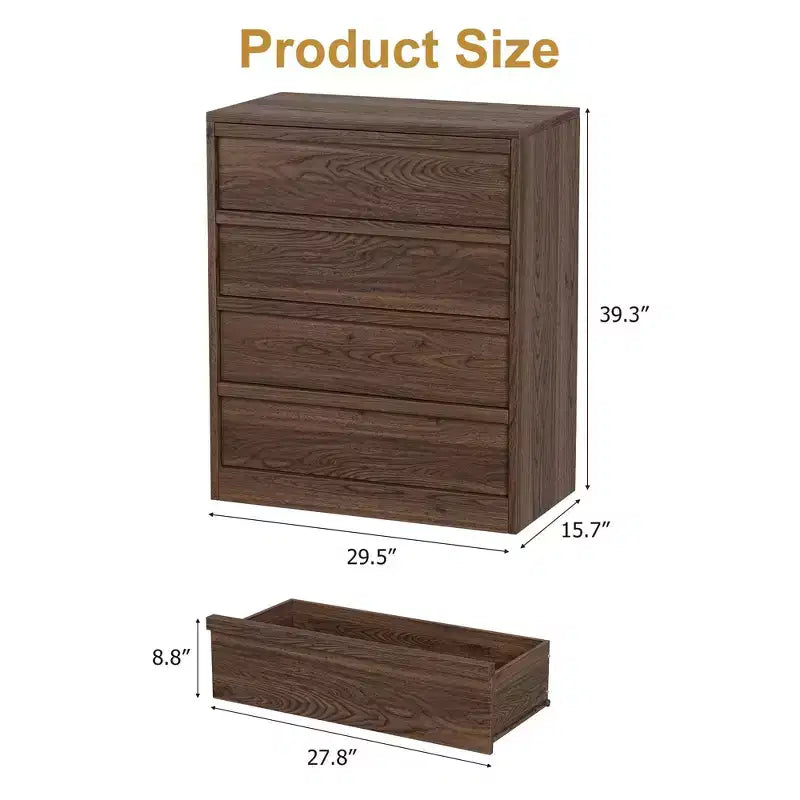 Table de chevet à 4 tiroirs, table de chevet de 99 cm de haut avec grand espace de rangement, table d'appoint étroite anti-basculement pour chambre à coucher, salon, entrée