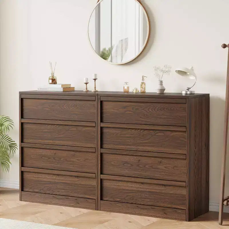 Table de chevet à 4 tiroirs, table de chevet de 99 cm de haut avec grand espace de rangement, table d'appoint étroite anti-basculement pour chambre à coucher, salon, entrée
