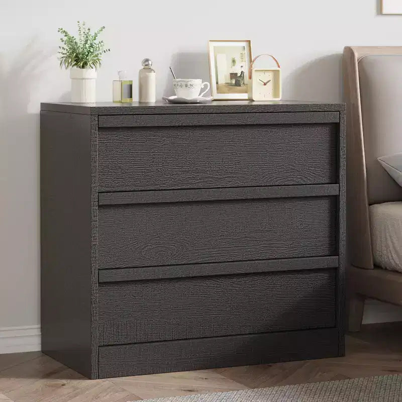 4 Drawer Nightstand, 39 Inch Tall Bedside Table with Large Storage, Anti-Tip Narrow End Table Organizer for Bedroom Living Room Entryway