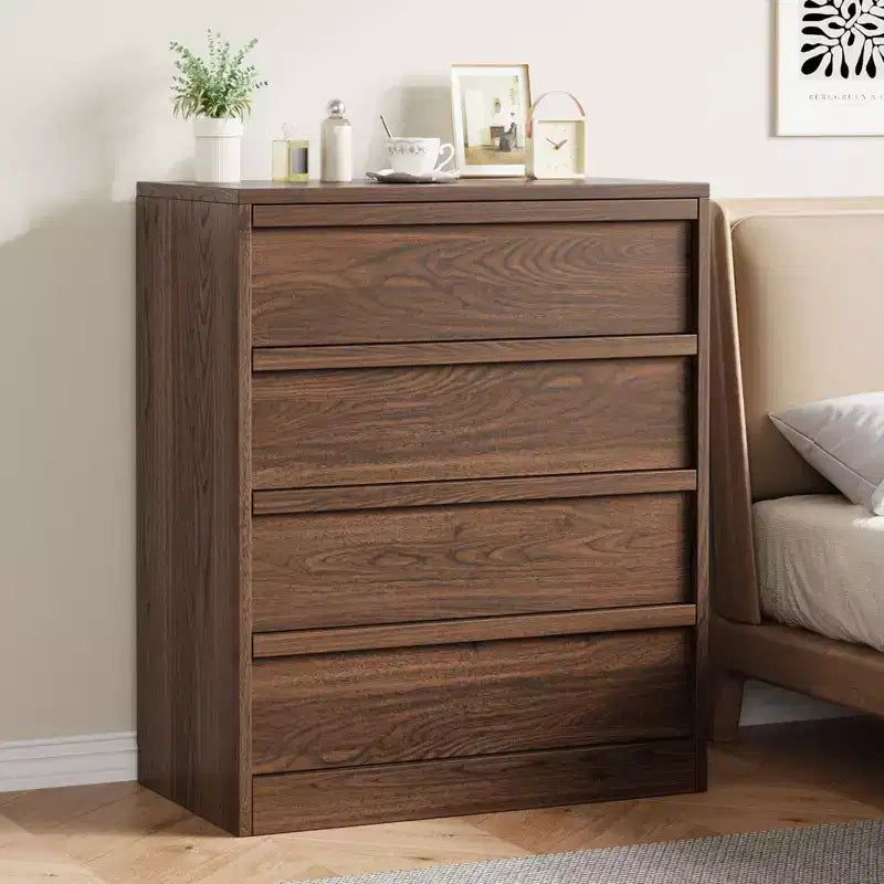 Table de chevet à 4 tiroirs, table de chevet de 99 cm de haut avec grand espace de rangement, table d'appoint étroite anti-basculement pour chambre à coucher, salon, entrée