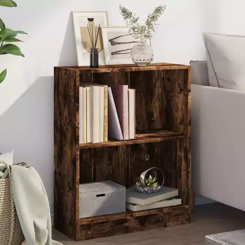 Étagère compacte en bois d'ingénierie chêne fumé