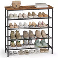 VASAGLE Shoe Rack, Shoe Storage Rack for Closet, Free Standing Metal Organizer Shelf, 5 Tiers, for 1824 Pairs, Rustic Brown and Ink Black