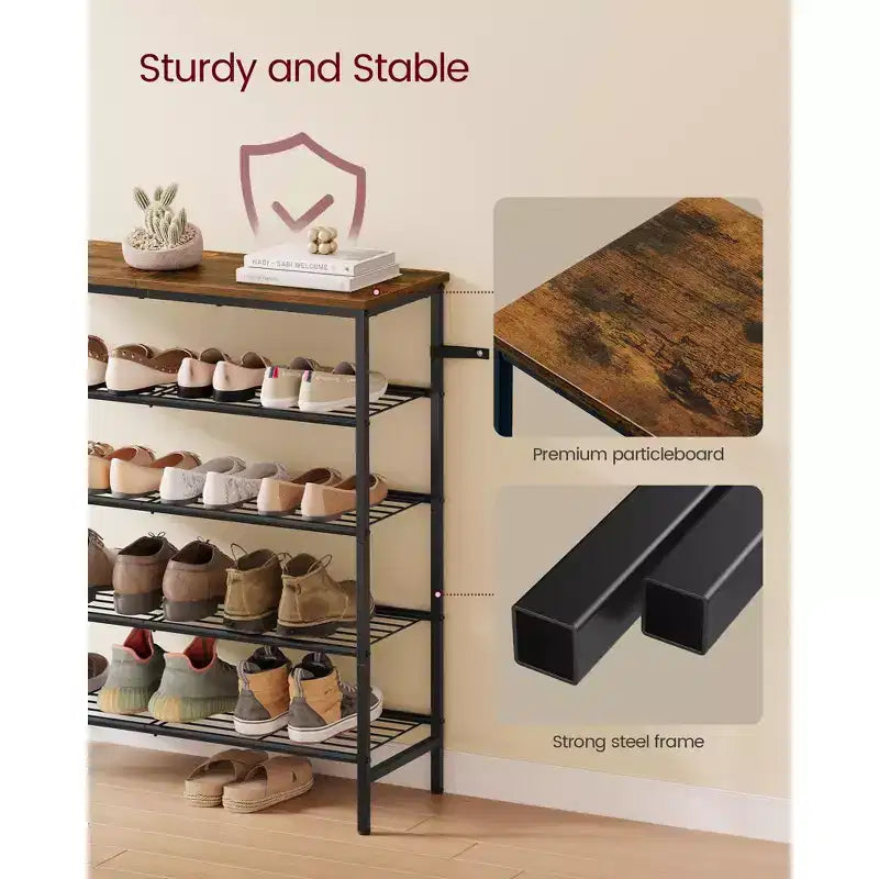 Meuble à chaussures métallique sur pied