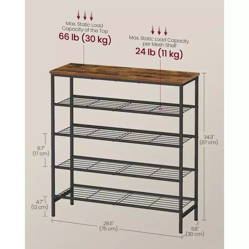 Meuble à chaussures métallique sur pied