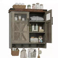 Zeus &amp; Ruta Wall Mounted Bathroom Cabinet with Adjustable Shelves, Storage Organizer with Towel Hook, Space Saving