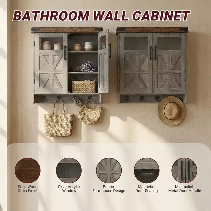 Étagères de rangement et patères porte-serviettes