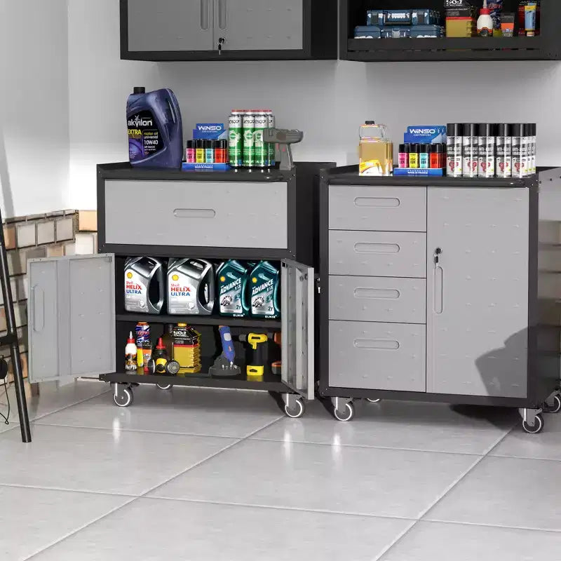 Armoire de rangement d'outils en métal avec roulettes, Armoire de rangement d'outils pour garage, Solutions de rangement pour la maison
