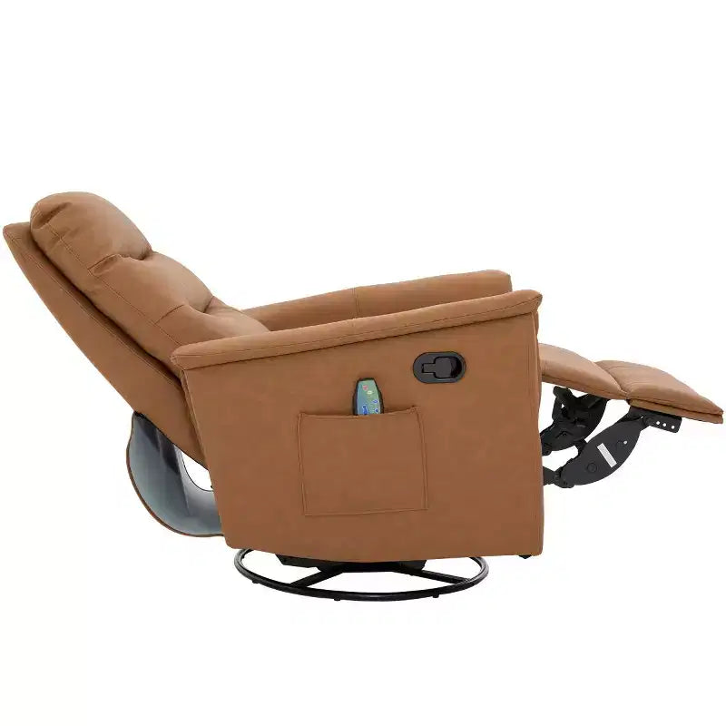 Un fauteuil inclinable pivotant et berçant avec fonction massage et dossier réglable