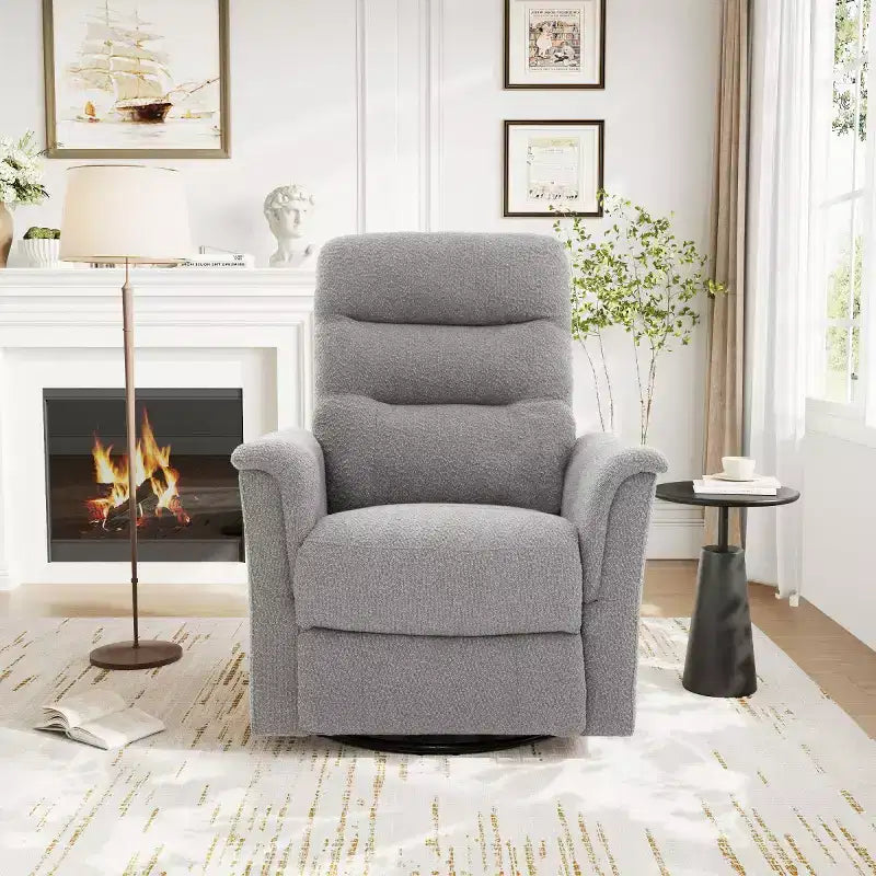 Un fauteuil inclinable pivotant et berçant avec fonction massage et dossier réglable