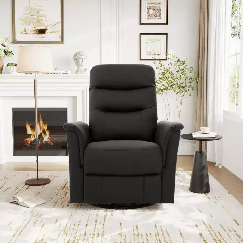 Un fauteuil inclinable pivotant et berçant avec fonction massage et dossier réglable