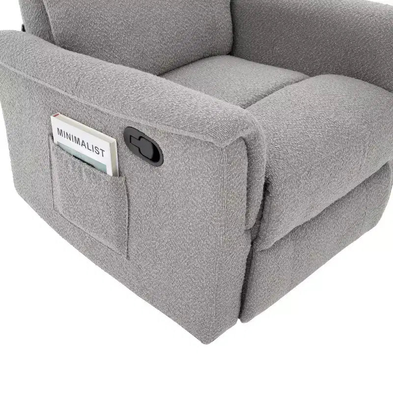 Un fauteuil inclinable pivotant et berçant avec fonction massage et dossier réglable