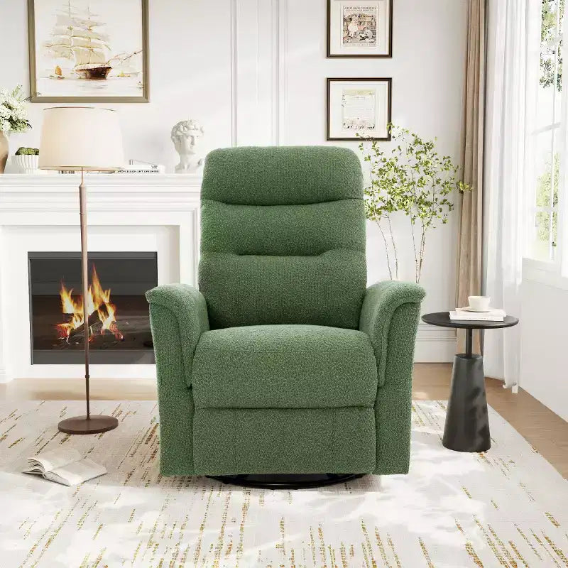 Un fauteuil inclinable pivotant et berçant avec fonction massage et dossier réglable