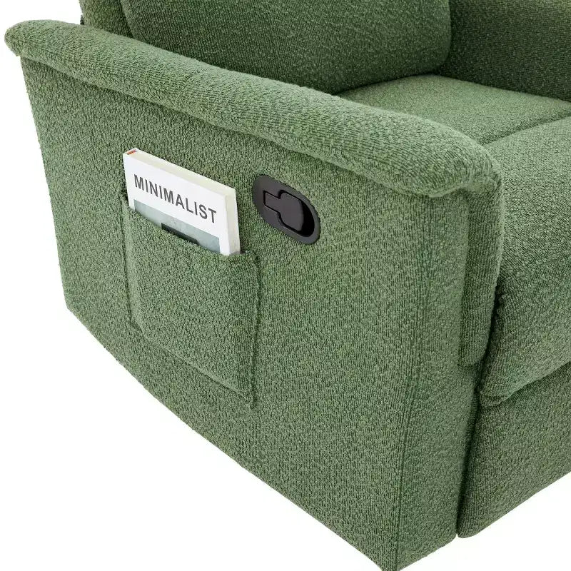 Un fauteuil inclinable pivotant et berçant avec fonction massage et dossier réglable
